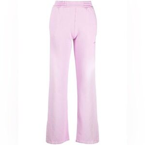 Off-White Diagonal Striped Cotton Track Pants Pink